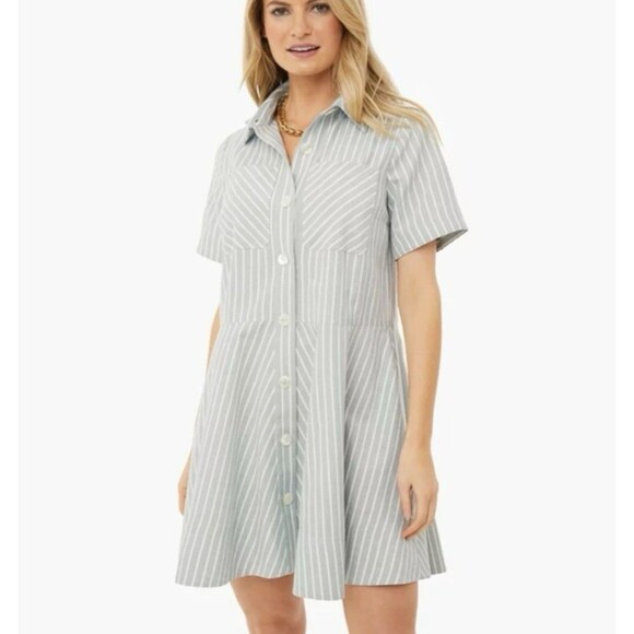 Tuckernuck Striped Mini Dress in Blue and White - Picture 3 of 13